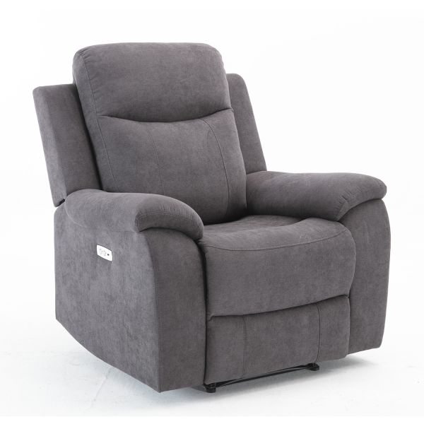 Recliner armchair MILO with electric mechanism, grey