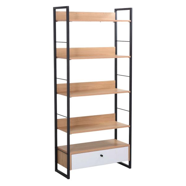 Plaukts STUDY 70x30xH159cm, ozols/balts