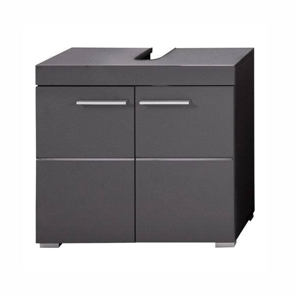 Izlietnes skapīši AMANDA 60x34xH56cm, pelēks spīdums/pelēks