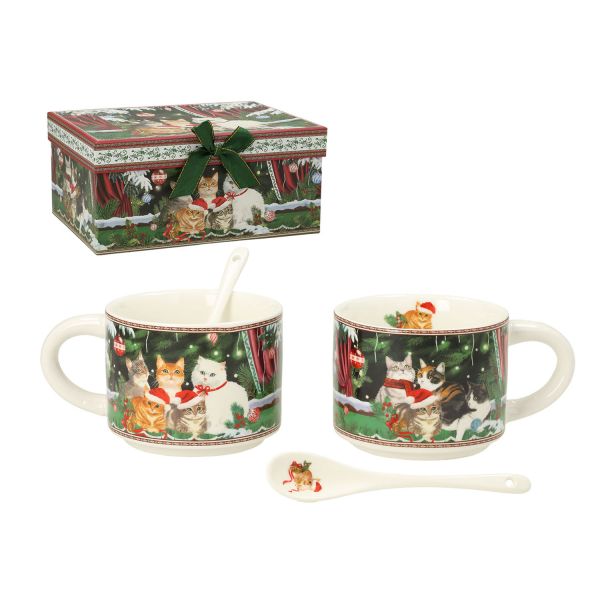 Mugs MIA CATS 2pcs H6,8cm 280ml, in gift box