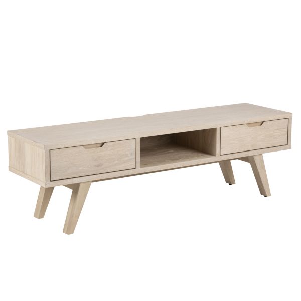 TV table A LINE 150x40xH45cm, white oak