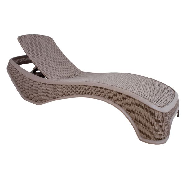 Deck chair NEWPORT greyish beige plastic