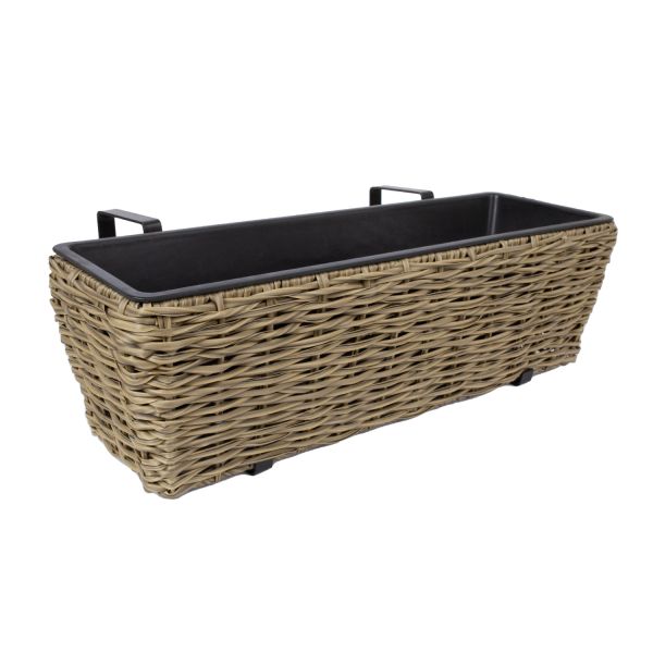Puķu kaste balkonam WICKER 60x19xH18cm, bēša