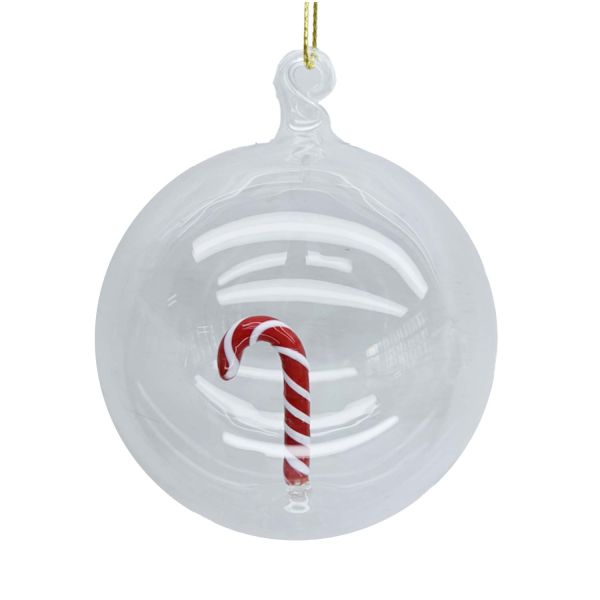 Christmas ornament JOY CANDY GLASS D8cm, glass
