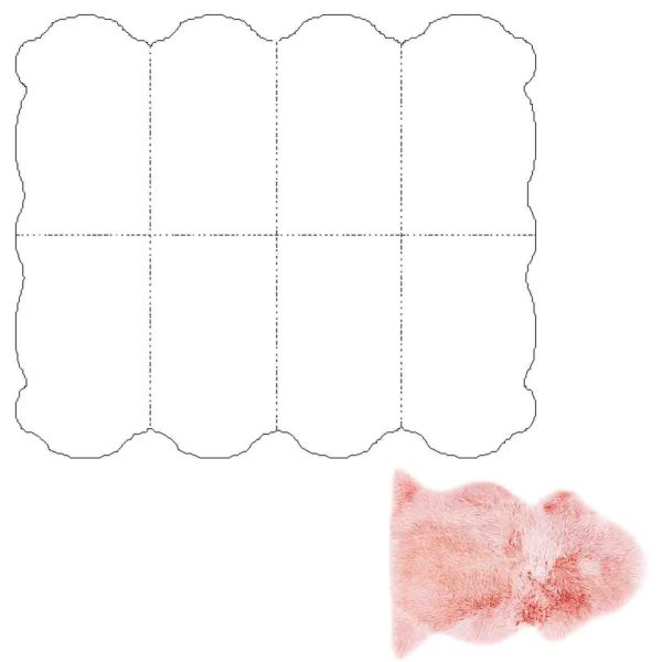 Sheepskin rug MERINO 170x180cm, rosa