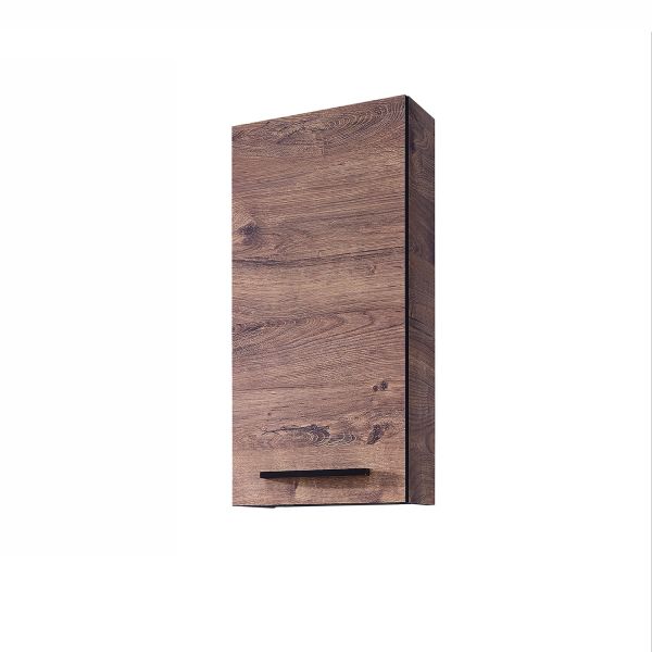 Augšējais vannas istabas skapis 374, 30x20xH70cm, tumšs ozols/melns