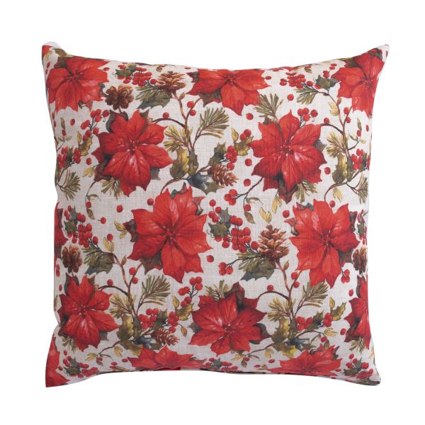 Pillow CHRISTMAS 45x45cm, poinsettia