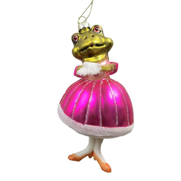 Christmas ornament JOY FROG PRINCESS 12.2cm, glass