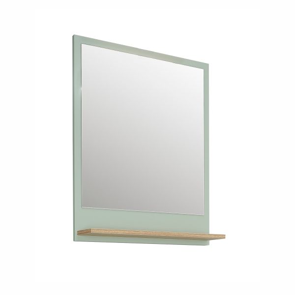 Spogulis ar plauktu 09, 60x15,5x74,5cm, salvijas zaļš/ozols