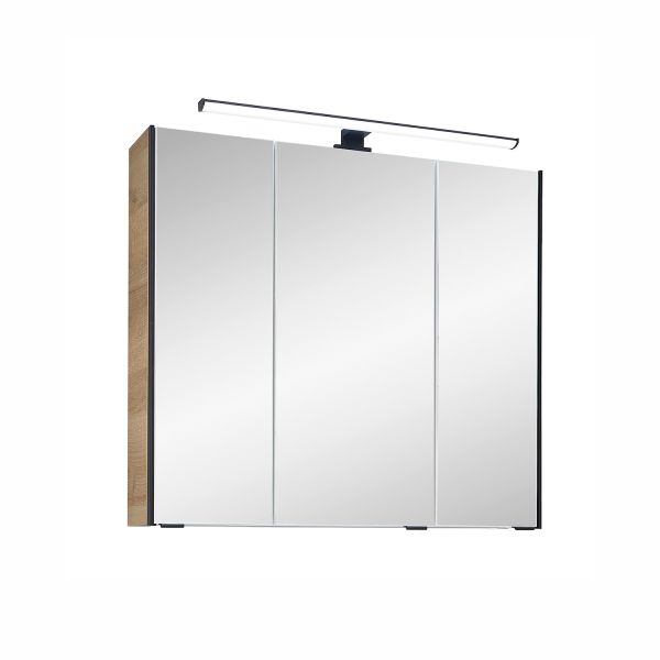 Spoguļstikla skapis ar LED apgaismojumu 48-II, 75x20xH70cm, ozols