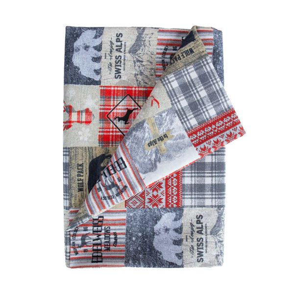 Table mat WINTER 170x170cm, winter and animals