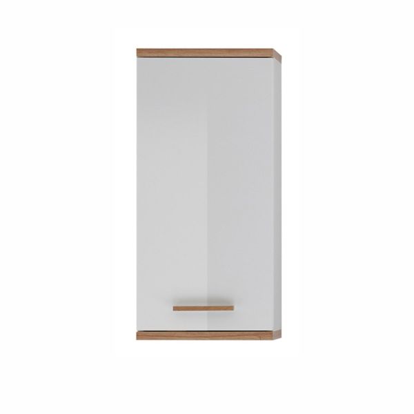 Upper bathroom cabinet 923, 35,5x20,5xH74,5cm, white / oak