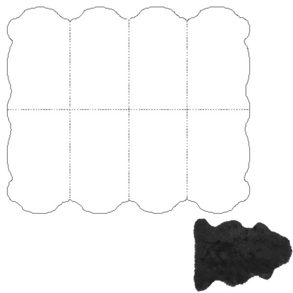 Sheepskin rug MERINO M 8x, 170x180cm, black