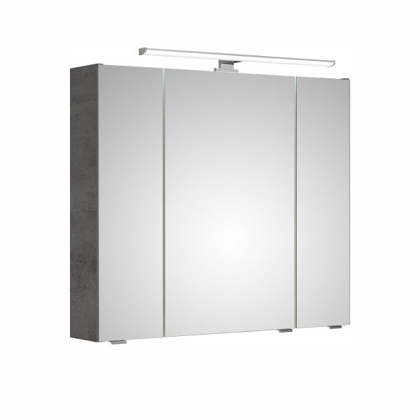 Mirror cabinet with LED lighting 66-II, 80x16xH70cm, dark grey