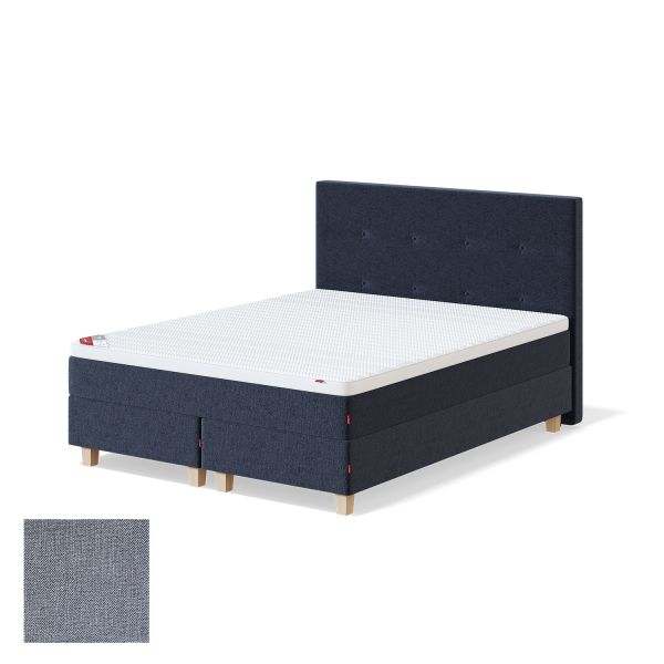 Continental bed BLUE 140x200cm, light grey