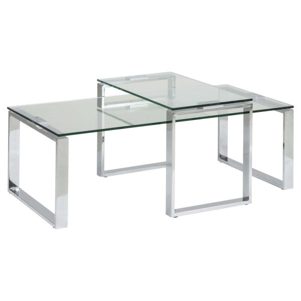 Coffee tables 2pcs KATRINE 115x55xH37,5cm, 69x40xH45cm, glass