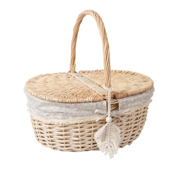 Picnic basket WILLI TASSEL 40x32xH17/40cm