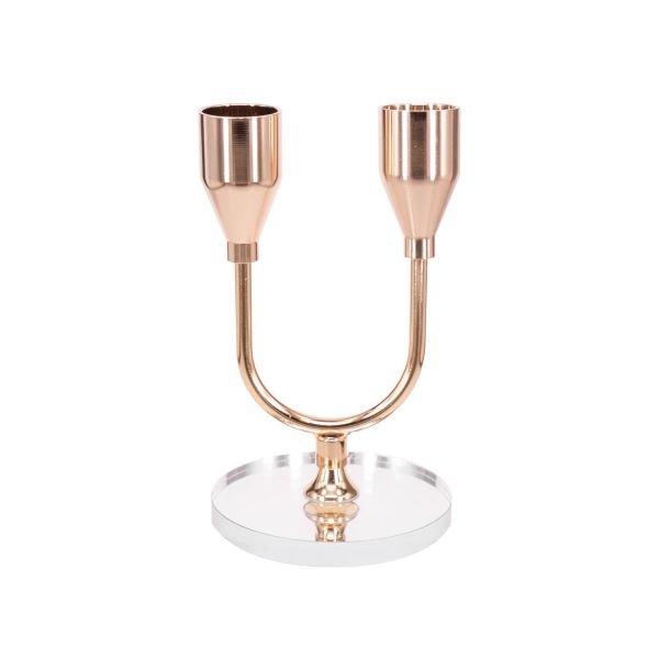 Candlestick CHANLE H13cm 2-set, gold