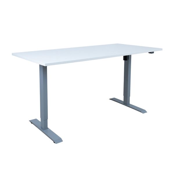 Desk ERGO with 1 motor 160x80xH71-121cm, greyish white/silver-grey