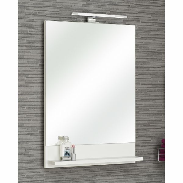 Spogulis ar plauktu 09, 50x10xH70cm, balta