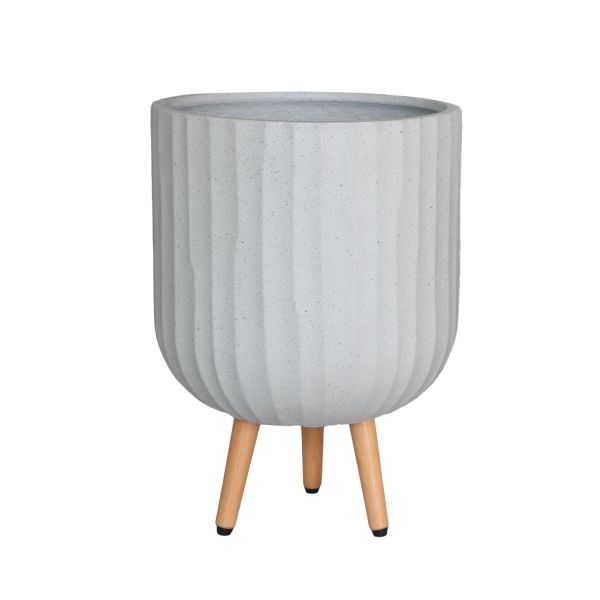 Puķu pods SKY CALLA D37xH52cm, balts, ar koka kājām