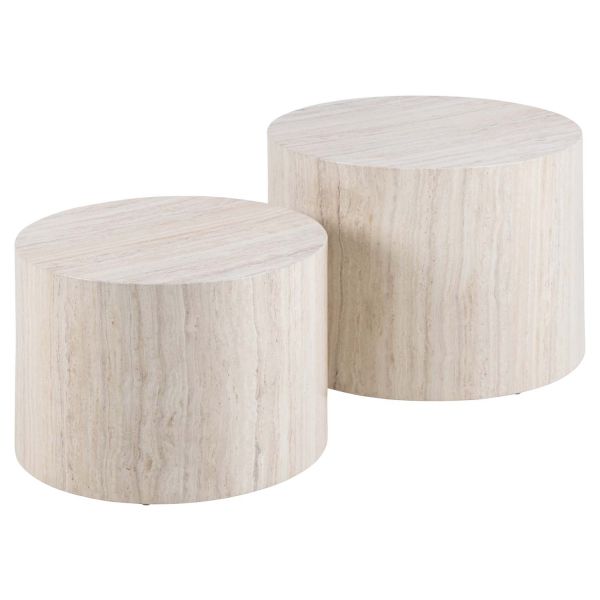 Kafijas galdiņi 2gab DICE D58xH40cm, D50xH33cm, bēši