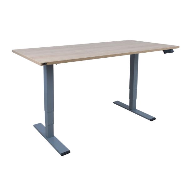 Desk ERGO OPTIMAL with 2 motor 160x80xH62-127cm, hickory/silver grey