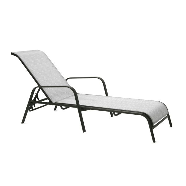 Deck chair DUBLIN silver grey