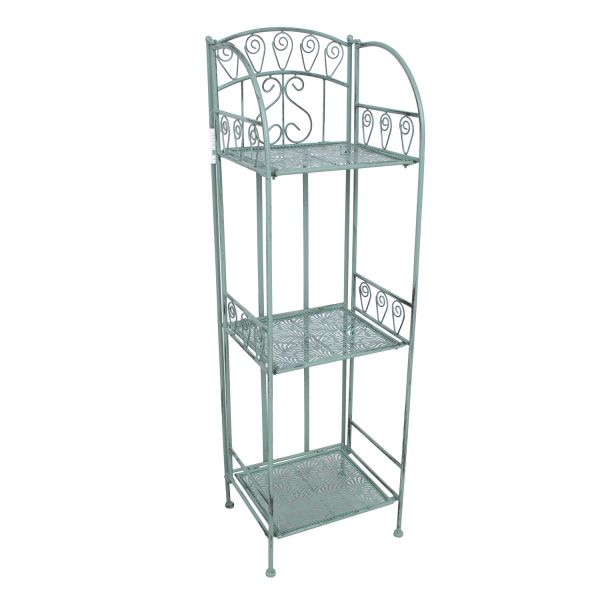 Shelf MINT 34x30xH112cm, antique green metal