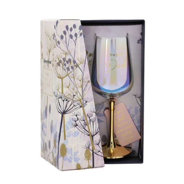 Vīna glāze FLOW "Super Dad" H21,2cm 450ml, caurspīdīgs stikls, zila kaste