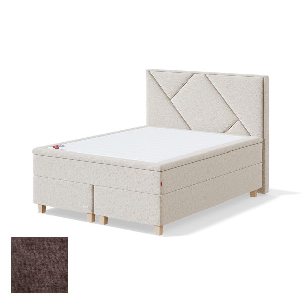 Continental bed RED CONTINENTAL CLIFF 140x200cm, firm, brown