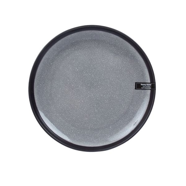 Plate RITA D26cm, black/grey