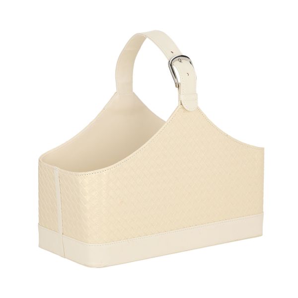 Magazine basket WILMA 37.5x17.5x27cm, white