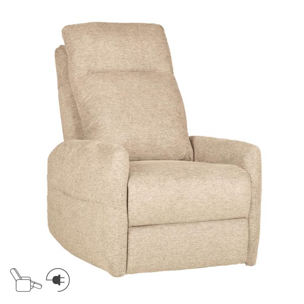 Recliner armchair KATY with electric mechanism and massage function, beige