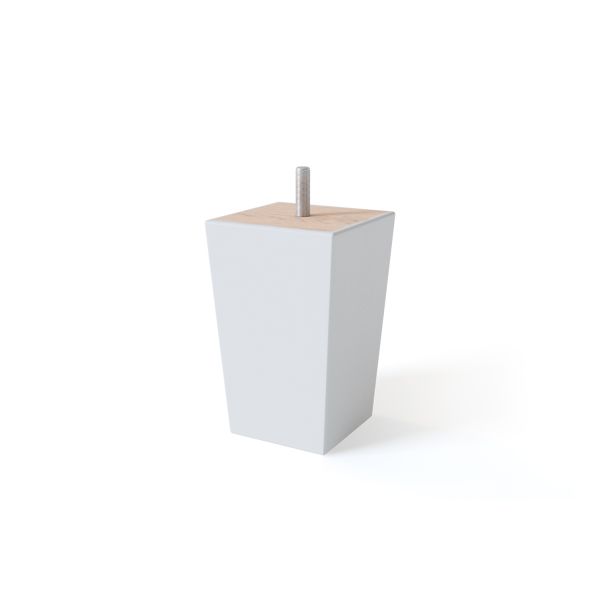 Wooden leg conical H12cm, 4pcs, white