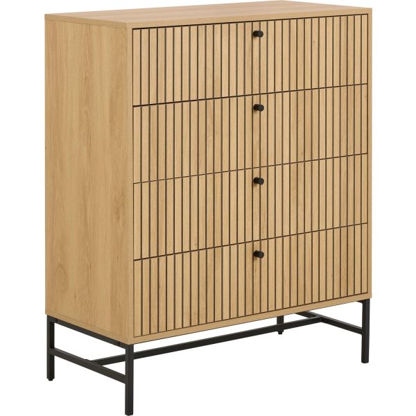 Chest of drawers ALBANY 80,6x40xH100,1cm, natural