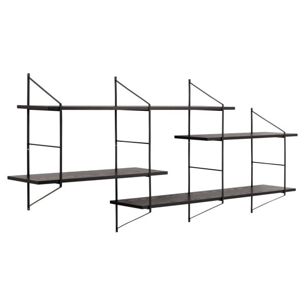 Wall shelf BELFAST 191x25,5xH79cm, black