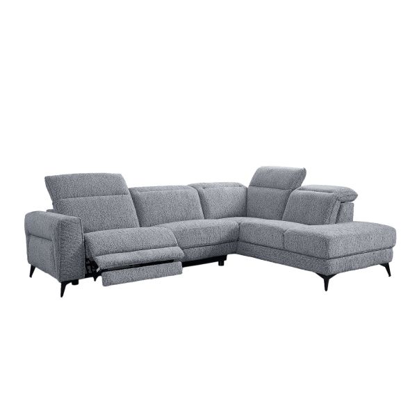 Stūra dīvāns LUISA LS, elektrisks, pelēks