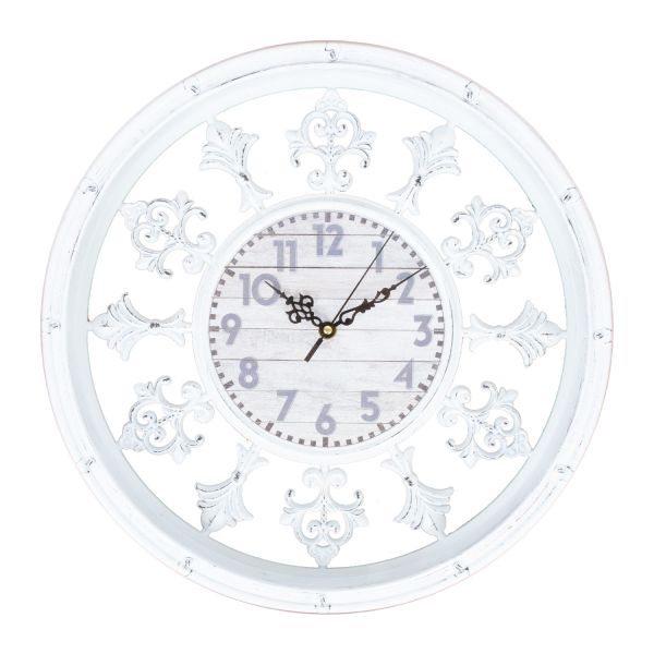 Sienas pulkstenis ORNAMENT D44cm, balts
