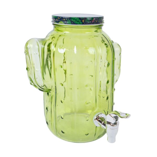 Glass jar CACTUS 3,5L, green