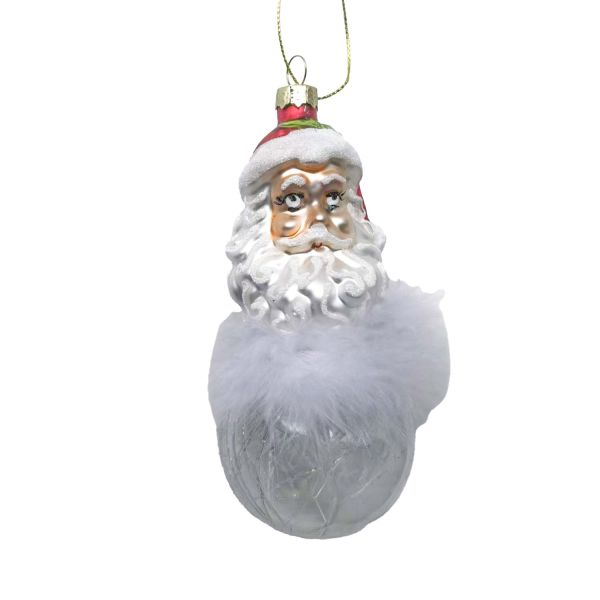Christmas ornament JOY SANTA BALL 14cm, glass