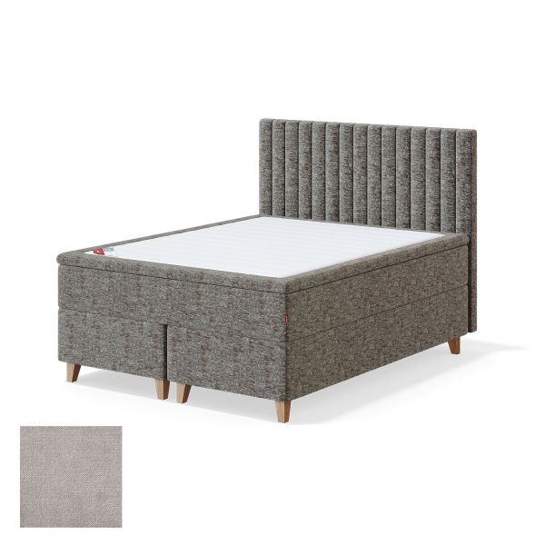 Continental bed 8 legs BLACK CONTINENTAL CLIFF 160x200cm, soft, light grey