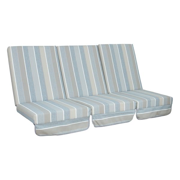 Cushion swings MONTREAL 114x52x9cm, grey-beige stripe, 3pc