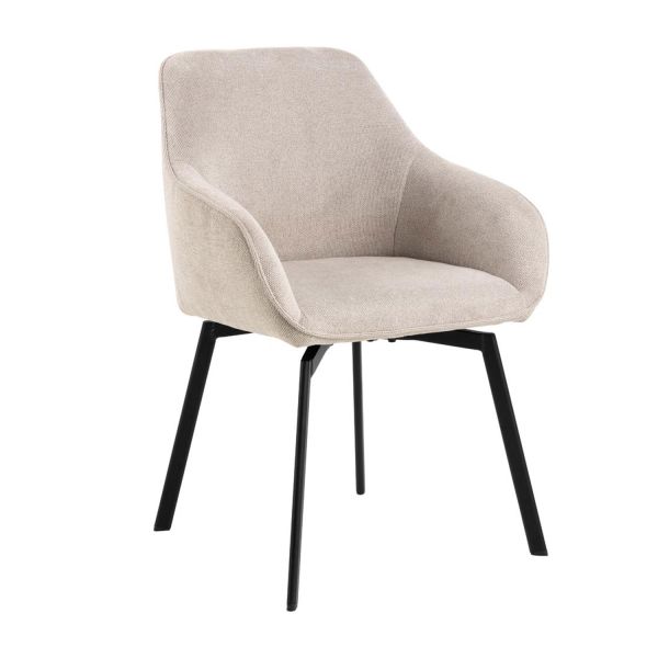 Ēdamistabas krēsls ar roku balstiem CLARA bēšs