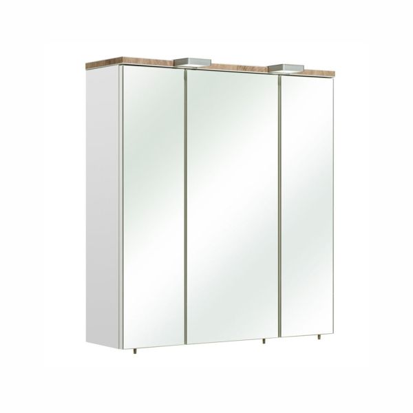 Mirror cabinet with LED lighting 34, 65x20xH70cm, white gloss