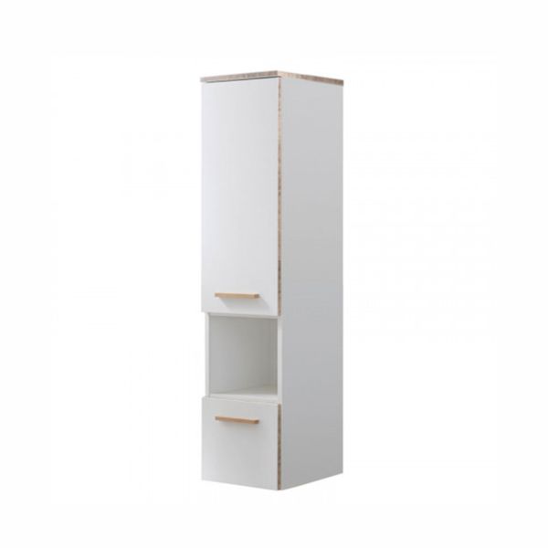 Tall bathroom cabinet 931, 30x33xH122,5cm, white gloss