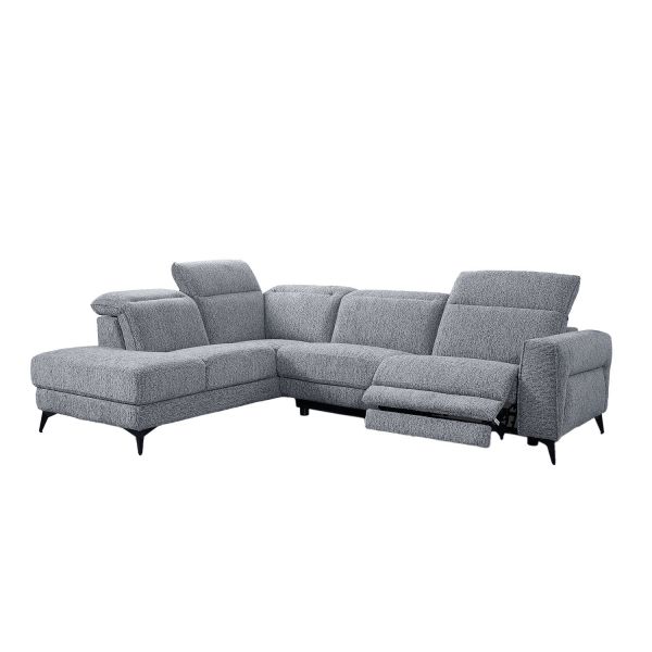 Stūra dīvāns LUISA KS, elektrisks, pelēks