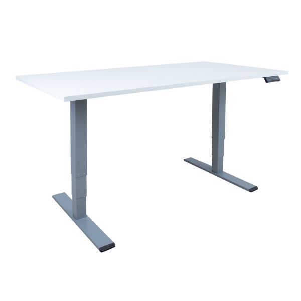 Desk ERGO OPTIMAL with 2 motor 160x80xH62-127cm, greyish white/silver-grey