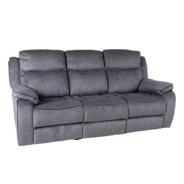 Recliner sofa GENTRY 3-seater with manual mechanism, grey