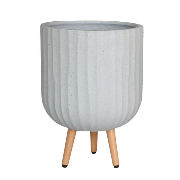 Puķu pods SKY CALLA D43xH65.5cm, balts, ar koka kājām